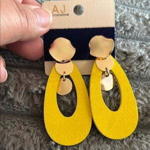 Yellow and Gold Earrings